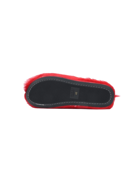 Marni Long-hair Calfskin Fussbett Sabot Red SBMS004601P412200R66