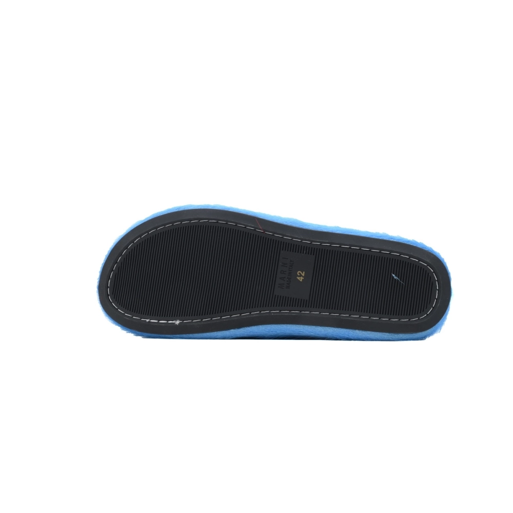 Marni Long-hair Calfskin Fussbett Sabot Blue SBMR000600P412200B50