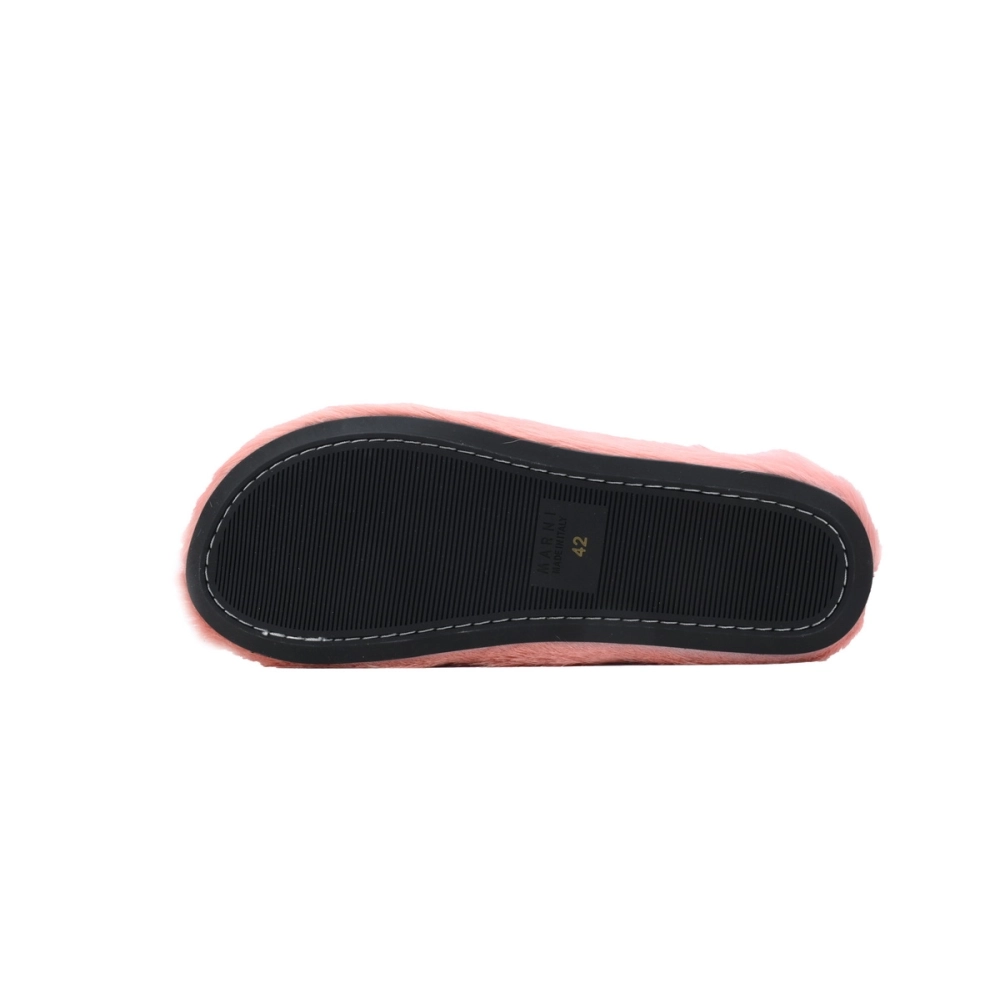 Marni Long-hair Calfskin Fussbett Sabot Pink SBMS004601P412200C29