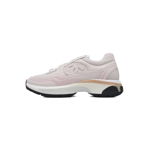 Chanel Fabric Laminated Low Top Sneakers Pink G45077 B16748 NY270