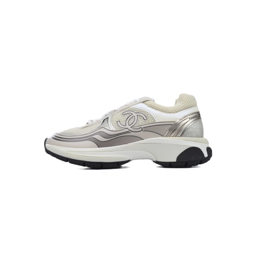 Chanel Fabric Laminated Low Top Sneakers Rose Gold G45078 B13308 NP518