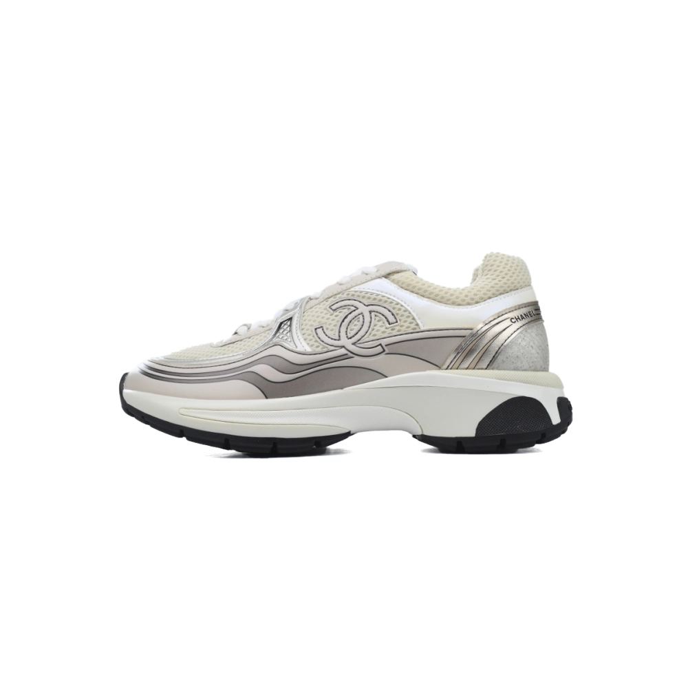 Chanel Fabric Laminated Low Top Sneakers Rose Gold G45078 B13308 NP518