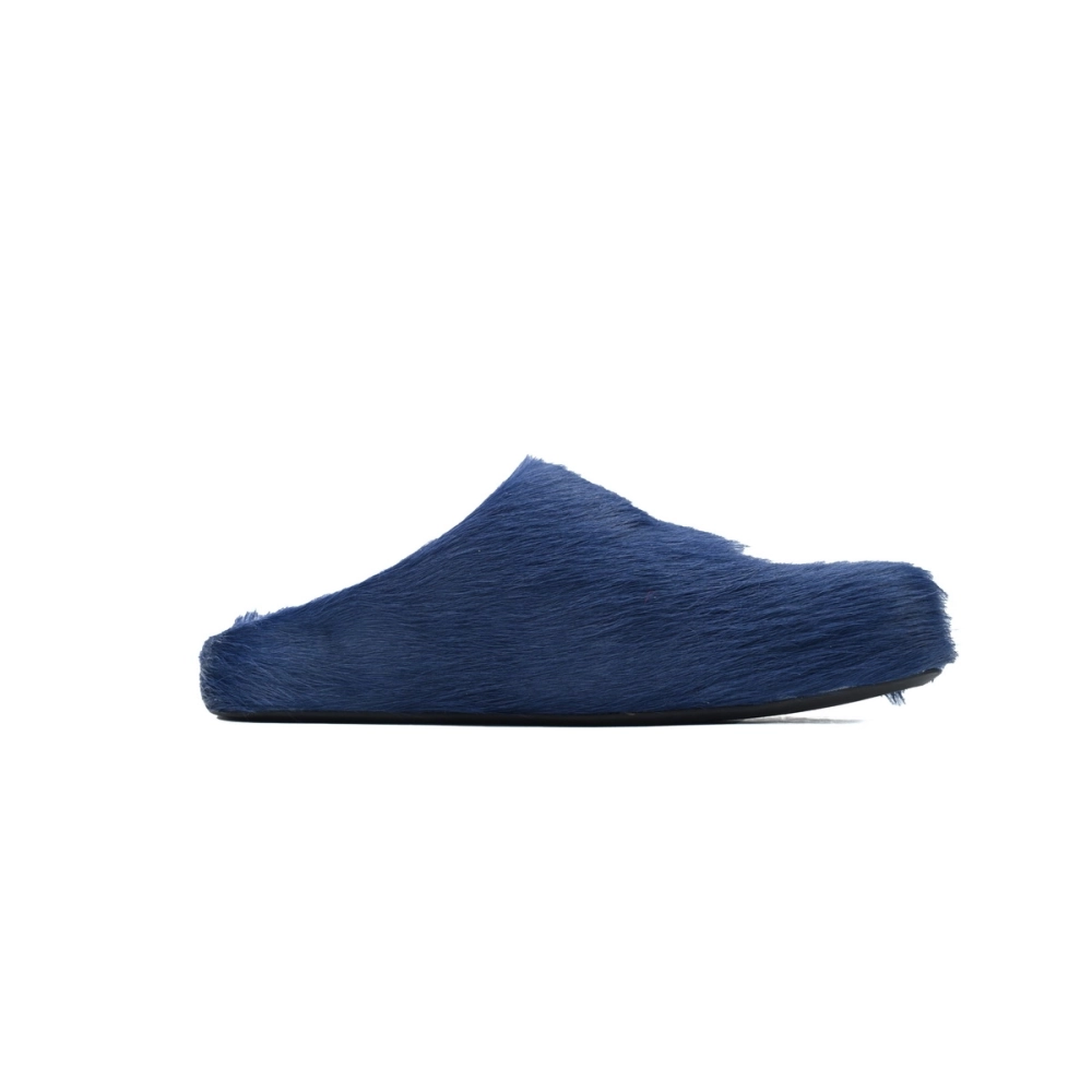 Marni Long-hair Calfskin Fussbett Sabot Navy SBMR000600P412200B84