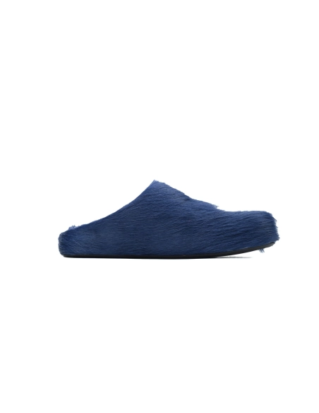 Marni Long-hair Calfskin Fussbett Sabot Navy SBMR000600P412200B84