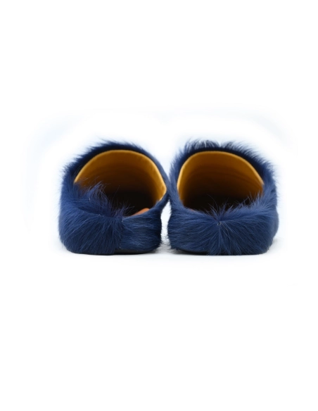 Marni Long-hair Calfskin Fussbett Sabot Navy SBMR000600P412200B84