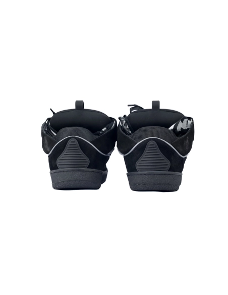 Lanvin Leather Curb Sneaker Black Grey