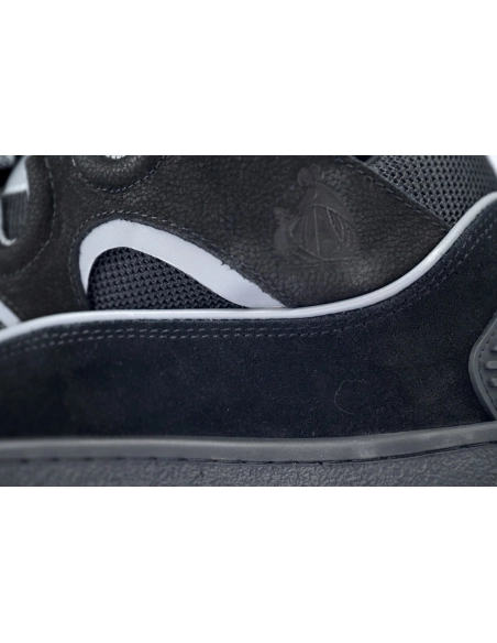 Lanvin Leather Curb Sneaker Black Grey