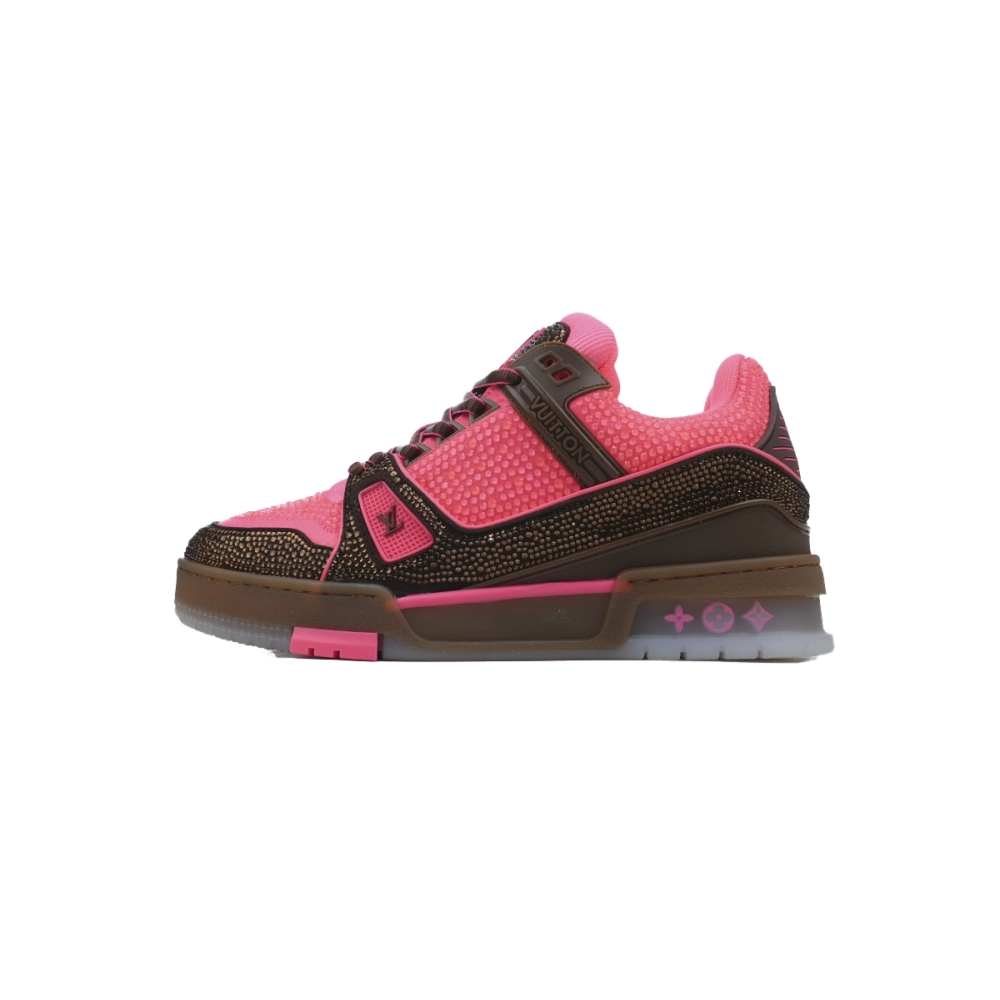 Louis Vuitton Trainer Pink Brown Rhinestone