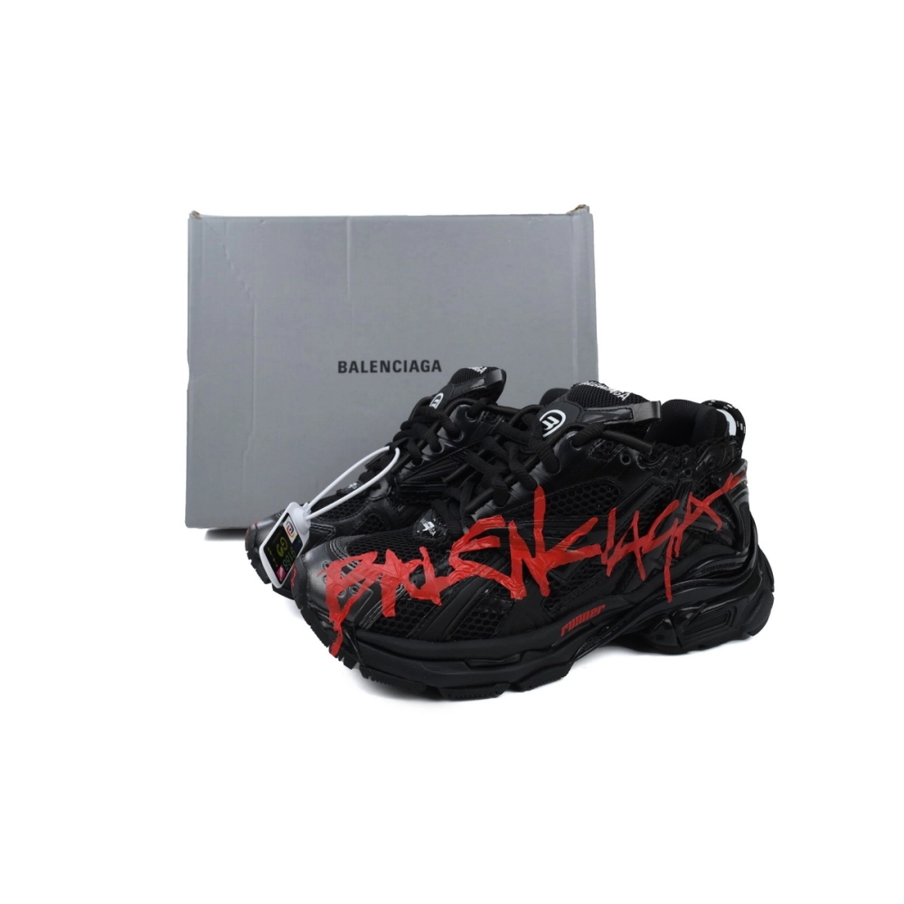 Balenciaga Runner Graffiti Black Red 677402 W3RB1 0102