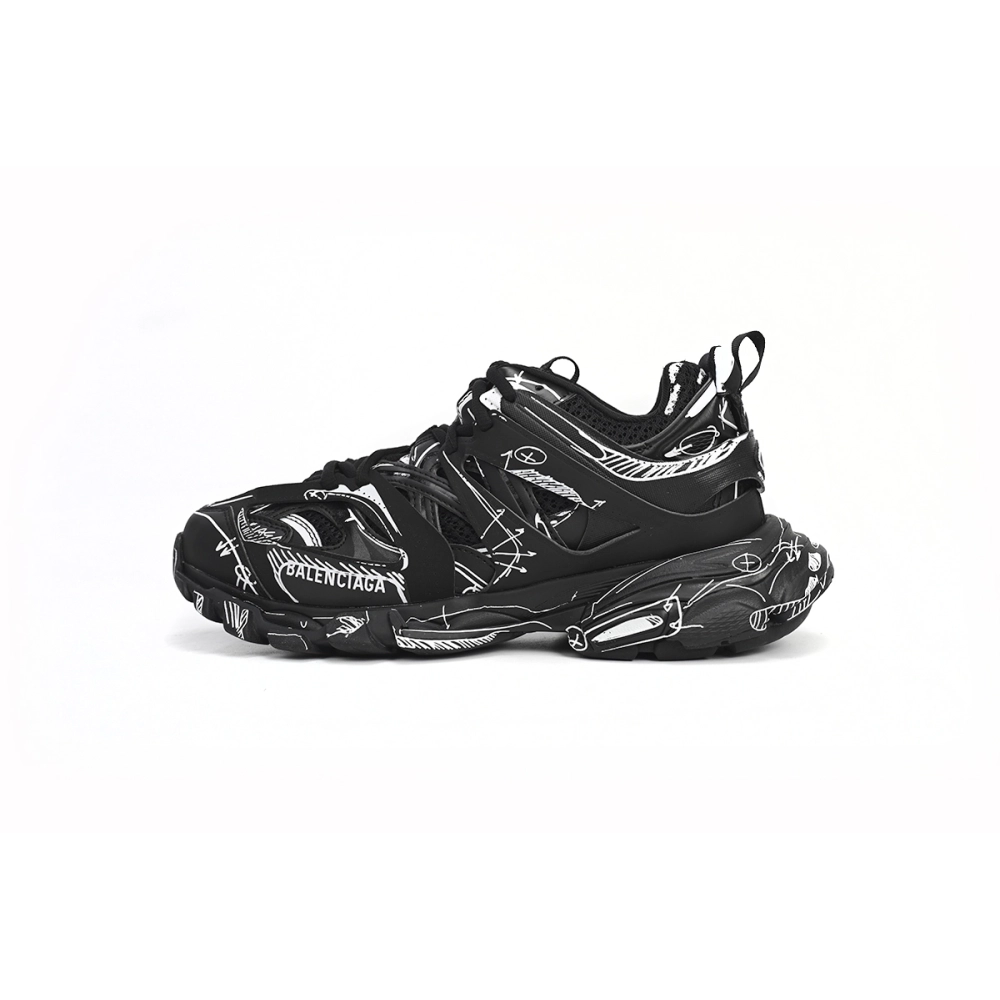 Balenciaga Track Black Black-And-White Painting 542023 W3SR2 2315