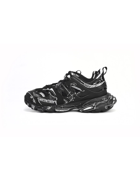 Balenciaga Track Black Black-And-White Painting 542023 W3SR2 2315