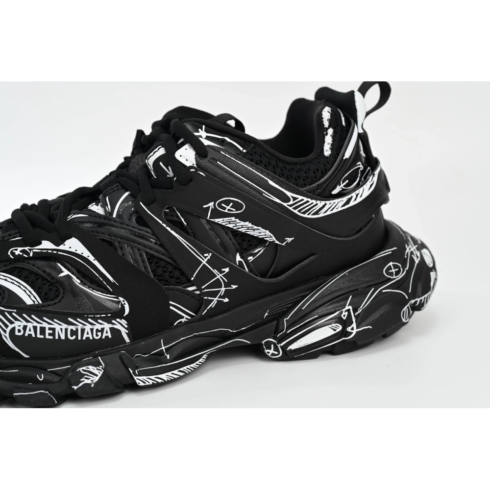 Balenciaga Track Black Black-And-White Painting 542023 W3SR2 2315