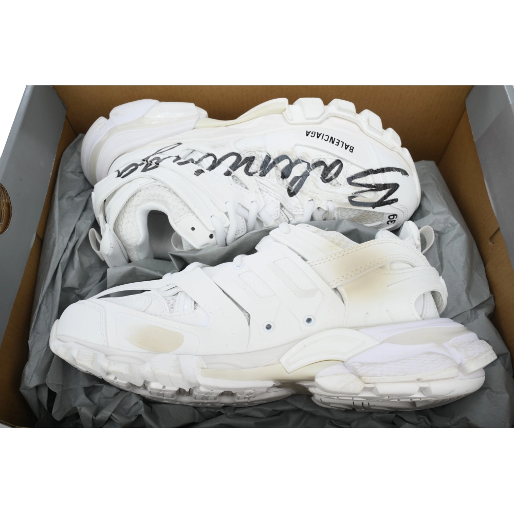 Balenciaga Track.2 Signature Sneaker in White/black 542436 WTRHW 9010