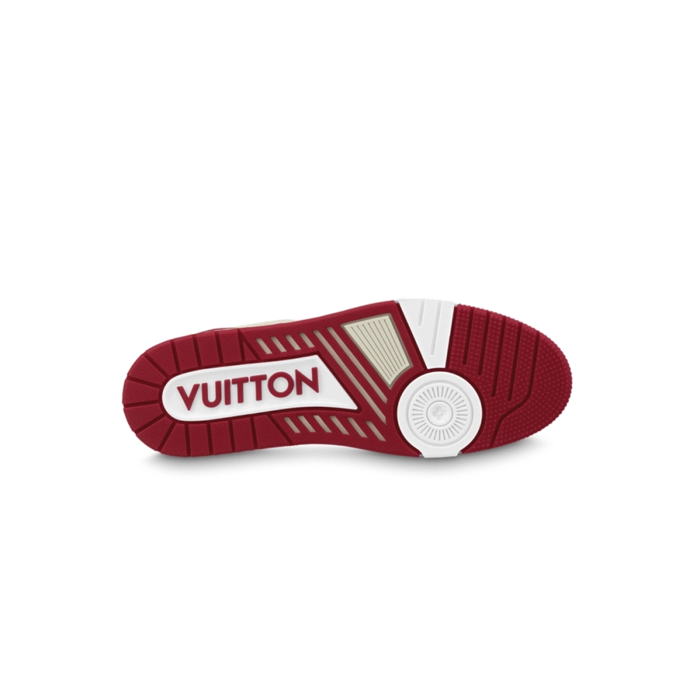 Louis Vuitton Trainer Leather White Red 1ABFBI