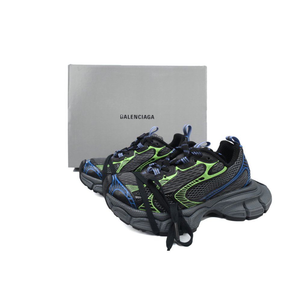 Balenciaga 3XL Sneaker Black Green Blue 734731 W3XDC 0235