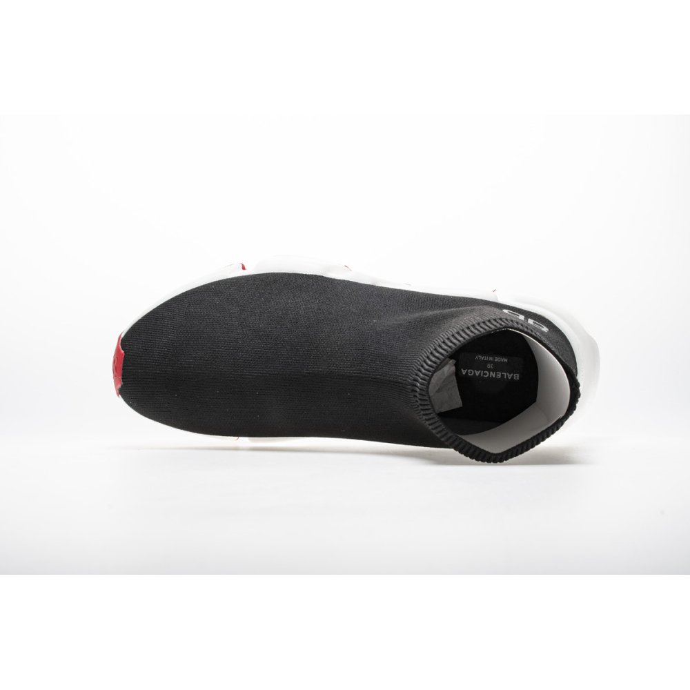 Balenciaga Speed Sock Slip-On Black Red (White Logo)