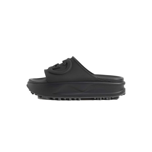 GUCCI Miami Rubber Platform Slides Black