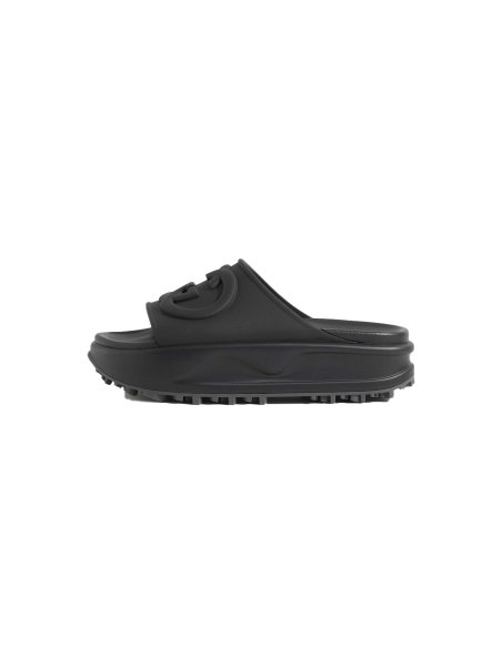 GUCCI Miami Rubber Platform Slides Black