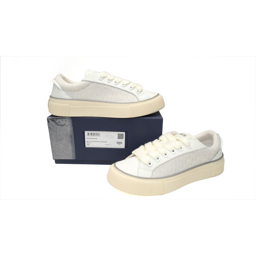 Dior B33 Sneaker White Smooth Calfskin Oblique Jacquard 3SN303ZYS_H068
