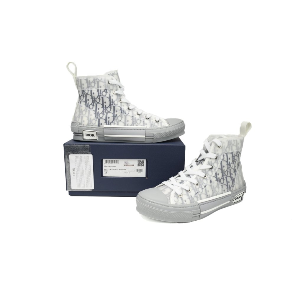 Dior B23 High Top Oblique Transparency White Blue Gray