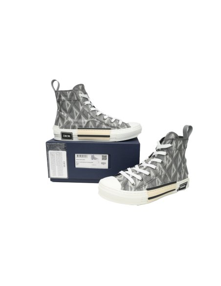 Dior B23 High Top Gray CD Diamond Canvas 3SH118ZPP_H868