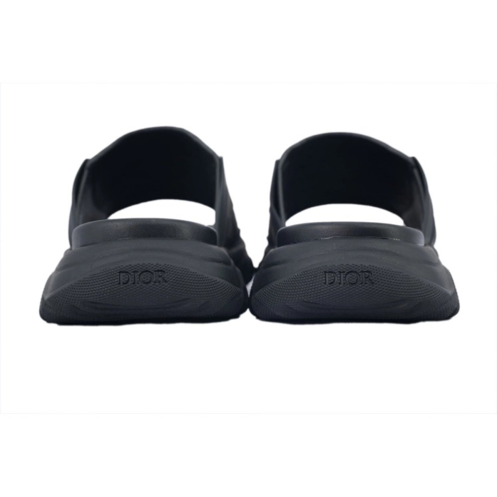 Dior Oblique Flat Sandals Mules Shoes Logo Black Beige