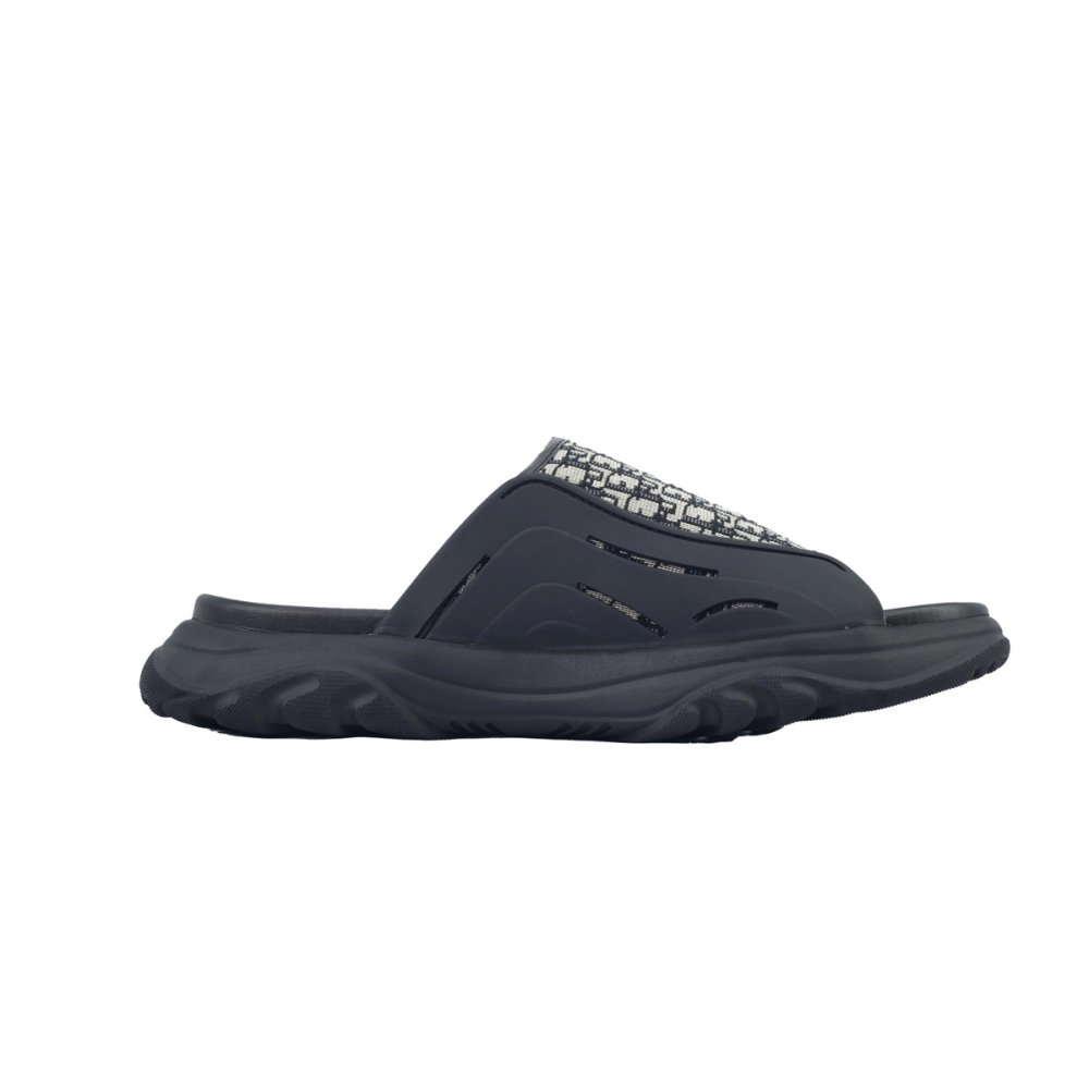 Dior Oblique Flat Sandals Mules Shoes Logo Black Beige