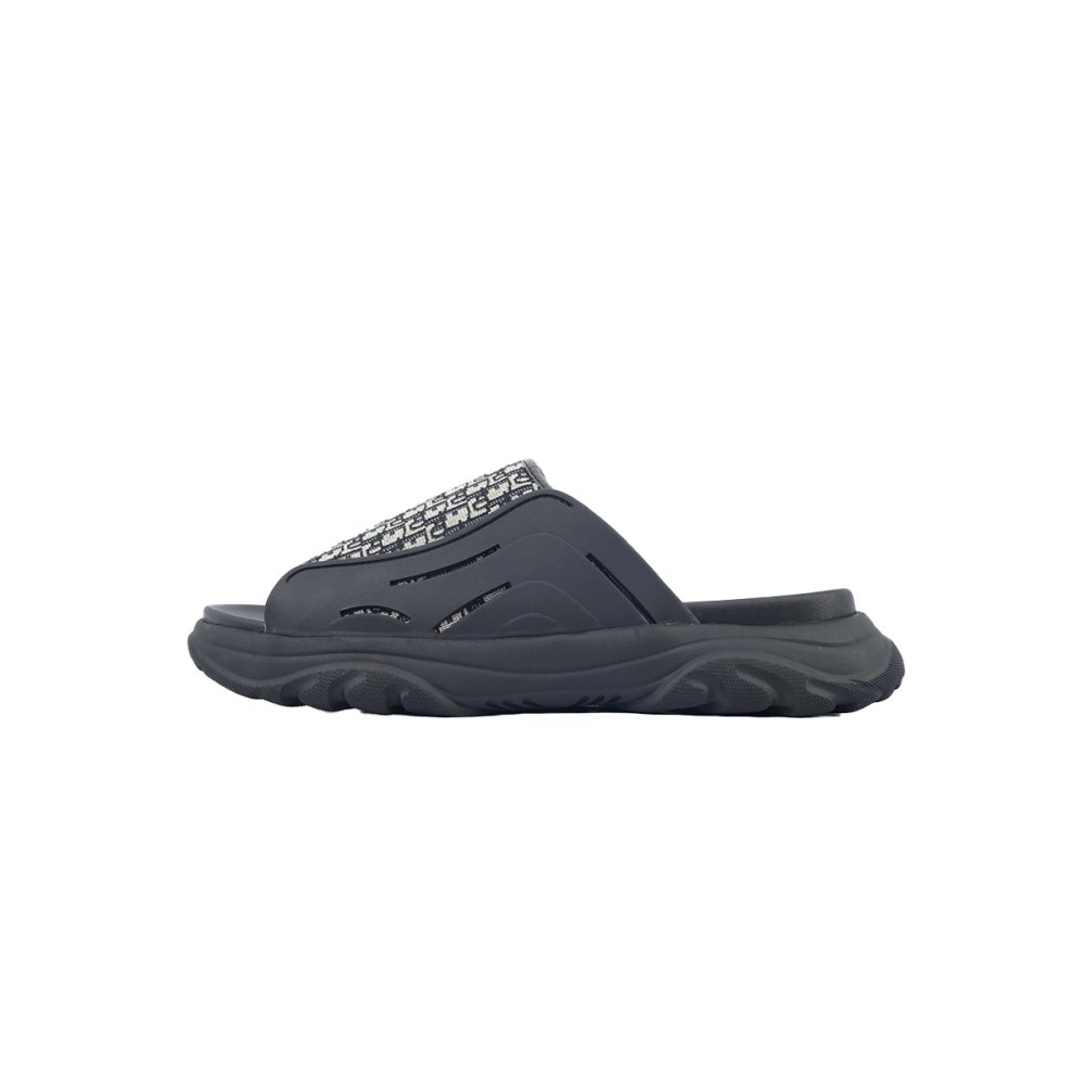 Dior Oblique Flat Sandals Mules Shoes Logo Black Beige