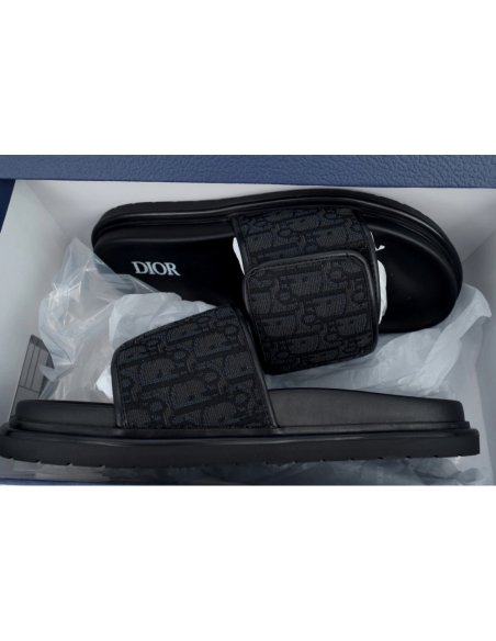 Dior Aqua Sandal Black Dior Oblique Jacquard