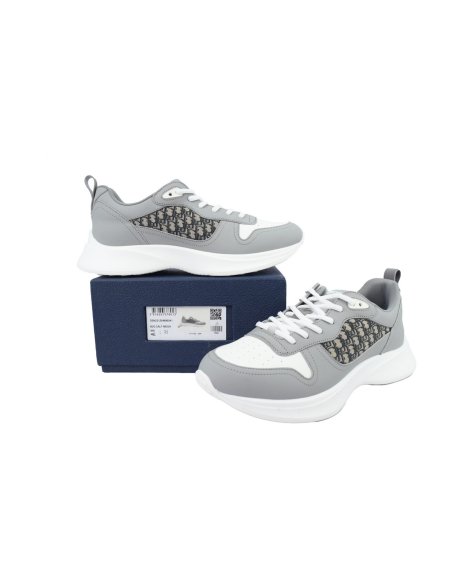 Dior B25 Runner Grey Smooth Calfskin Oblique Jacquard 3SN299ZIR H165