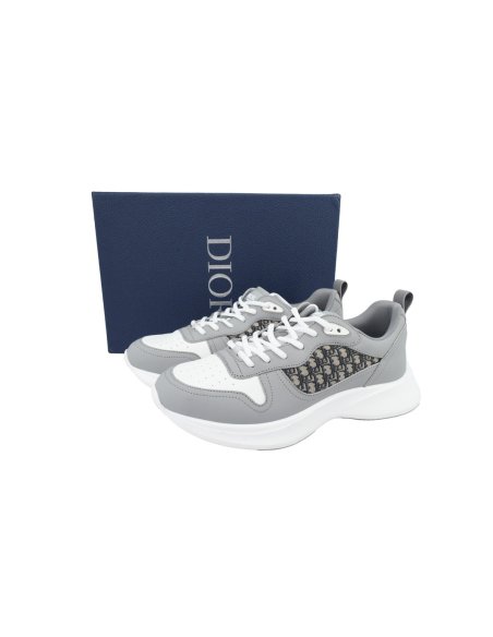 Dior B25 Runner Grey Smooth Calfskin Oblique Jacquard 3SN299ZIR H165
