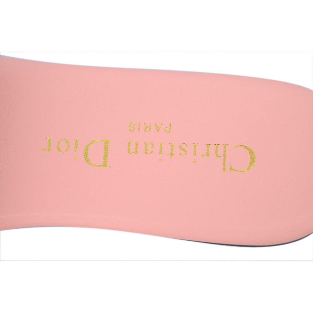 Dior Dway Slide Cotton Embroidered Sandals Rose Des Vents