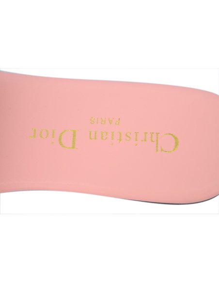 Dior Dway Slide Cotton Embroidered Sandals Rose Des Vents