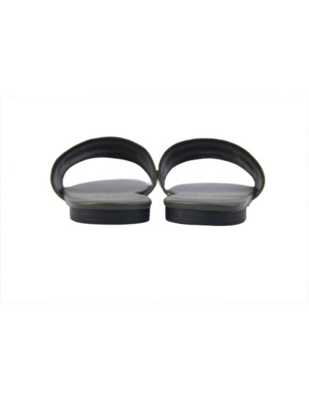 Dior Dway Slide Dark Green Embroidered Cotton