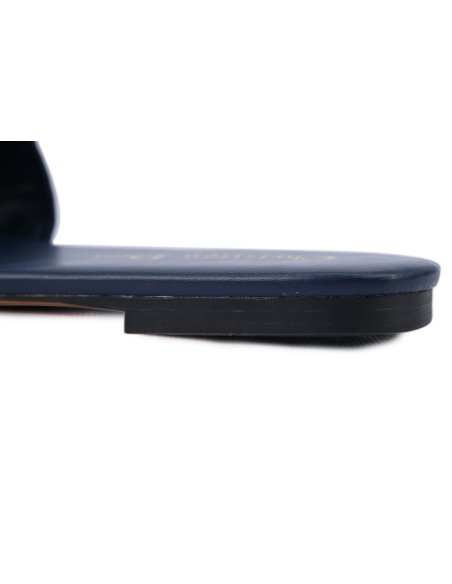 Dior Dway Slide Deep Blue Embroidered Cotton