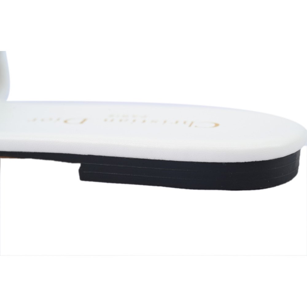 Dior Dway Slide Embroidered Monogram White Sandals