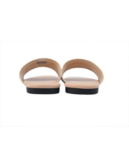 Dior Dway Slide Natural Raffia and White Embroidered Cotton Apricot Gold