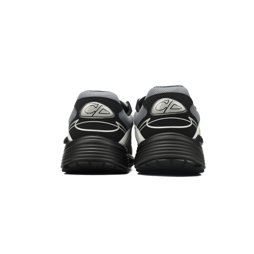 Dior B30 Lace-Up Sneakers Black Grey Silver Mesh 3SN279ZRA_H868