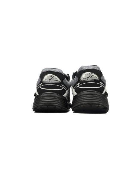Dior B30 Lace-Up Sneakers Black Grey Silver Mesh 3SN279ZRA_H868