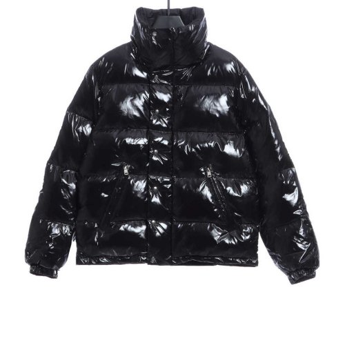 Moncler Lacquered Short Down Jacket Black,Moncler Jackets,Jackets,CLOTHES