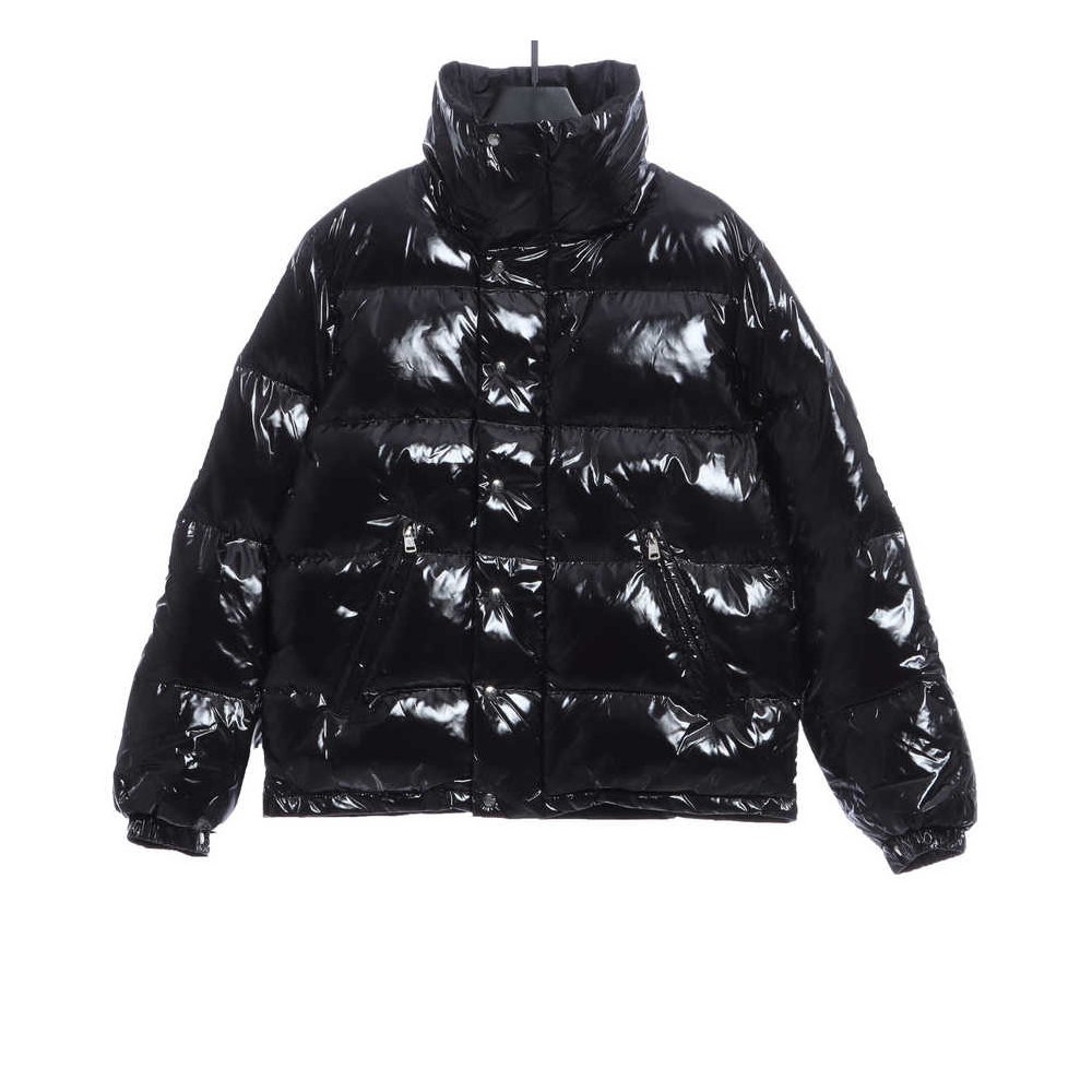 Moncler Lacquered Short Down Jacket Black,Moncler Jackets,Jackets,CLOTHES
