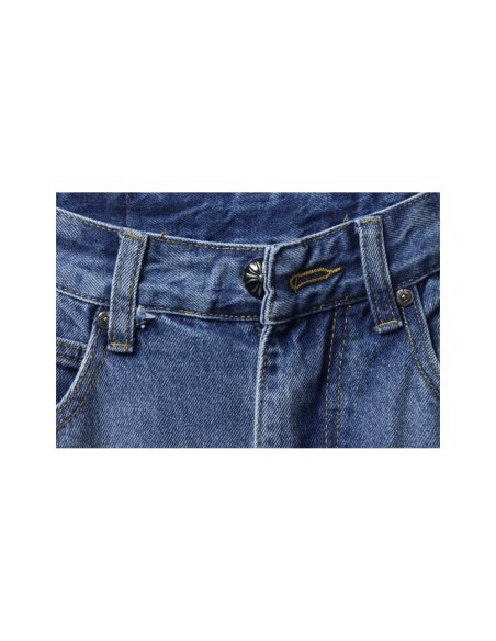 Chrome Hearts Miami Art Basel White Red Cross Patch Jeans,Chrome Hearts Jeans,Jeans,CLOTHES