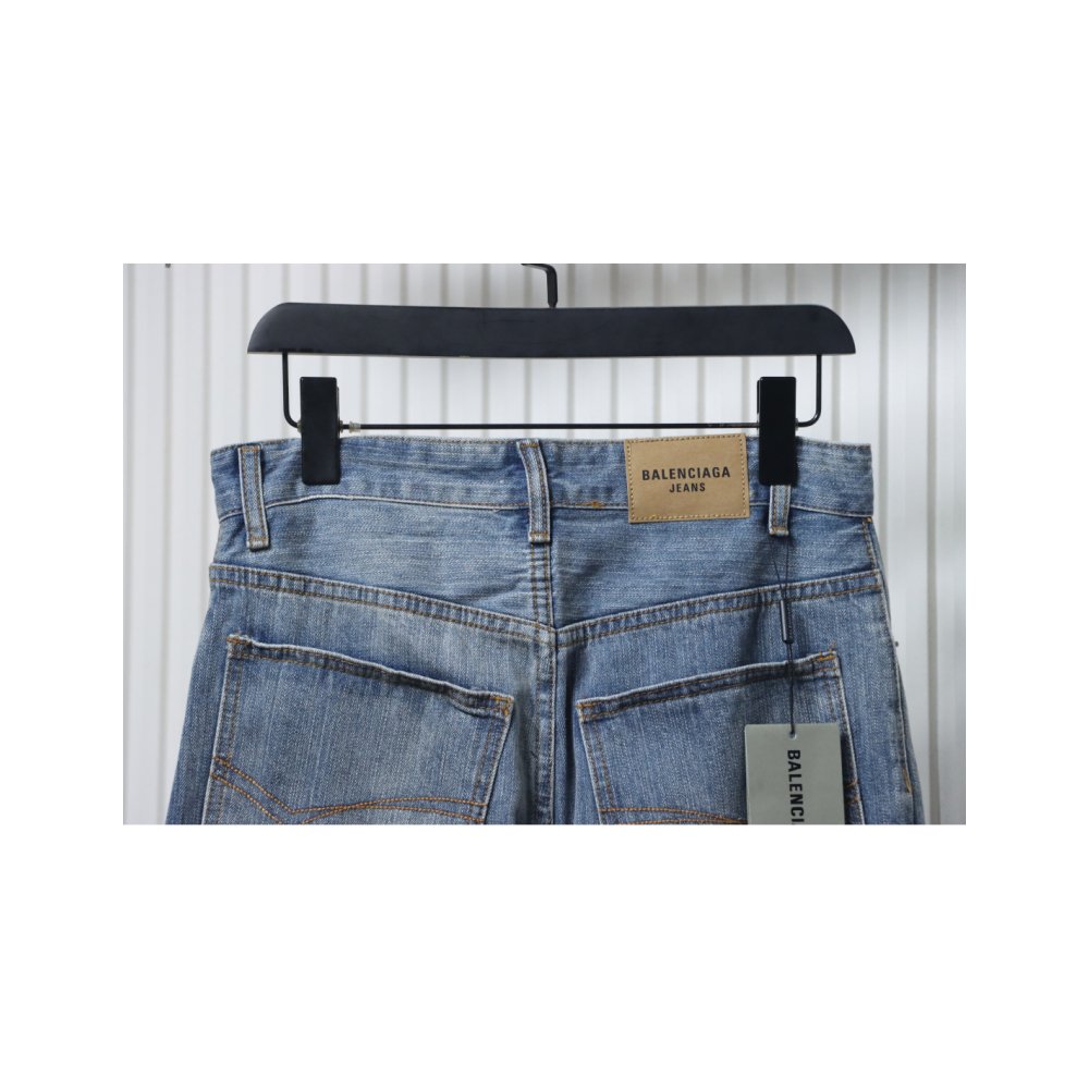 Balenciaga Red Letter Embroidered Jeans,Balenciaga Jeans,Jeans,CLOTHES