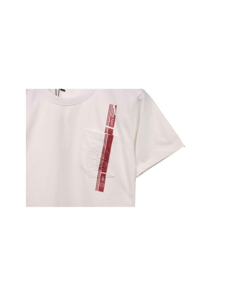 Stone Island White Compass Pocket T-Shirt,Stone Island T-Shirts,Palm Angels T-Shirts,CLOTHES