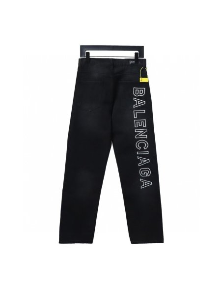 Balenciaga Side Logo Letter Embroidered Jeans,Balenciaga Jeans,Jeans,CLOTHES