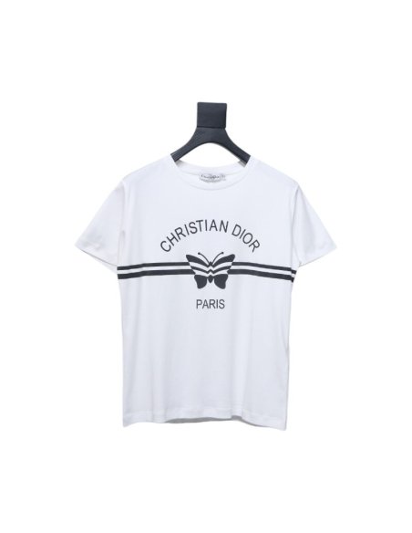 Dior Christian Dior Papillon Motif T-Shirt White,Dior T-Shirts,T-Shirts,CLOTHES