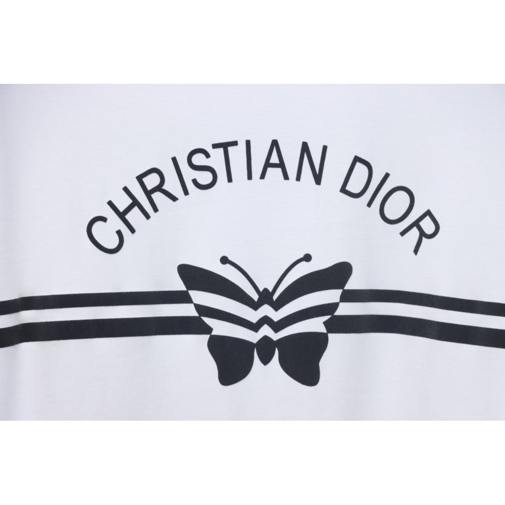 Dior Christian Dior Papillon Motif T-Shirt White,Dior T-Shirts,T-Shirts,CLOTHES