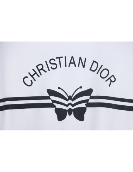 Dior Christian Dior Papillon Motif T-Shirt White,Dior T-Shirts,T-Shirts,CLOTHES