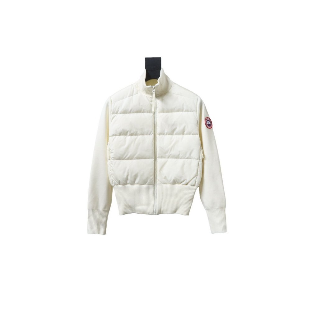 Canada Goose Hybridge Quilted Knit Jacket White,Canada Goose Jackets,Jackets,CLOTHES