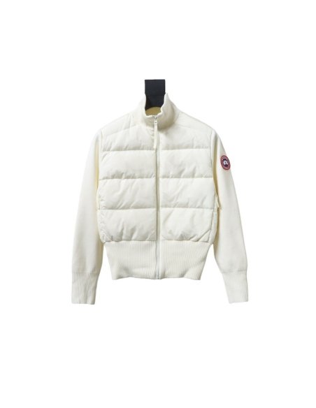Canada Goose Hybridge Quilted Knit Jacket White,Canada Goose Jackets,Jackets,CLOTHES